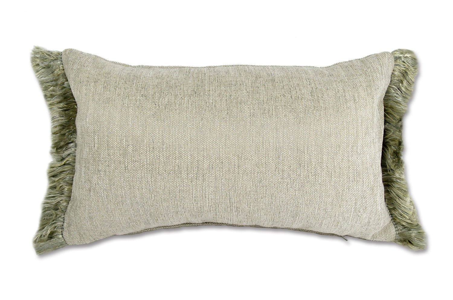 The Fringe Meta 光沢シュニールフリンジクッション クールグレー 50(60)×30cm 中材付 - HOUSE OF JAPAN Shop