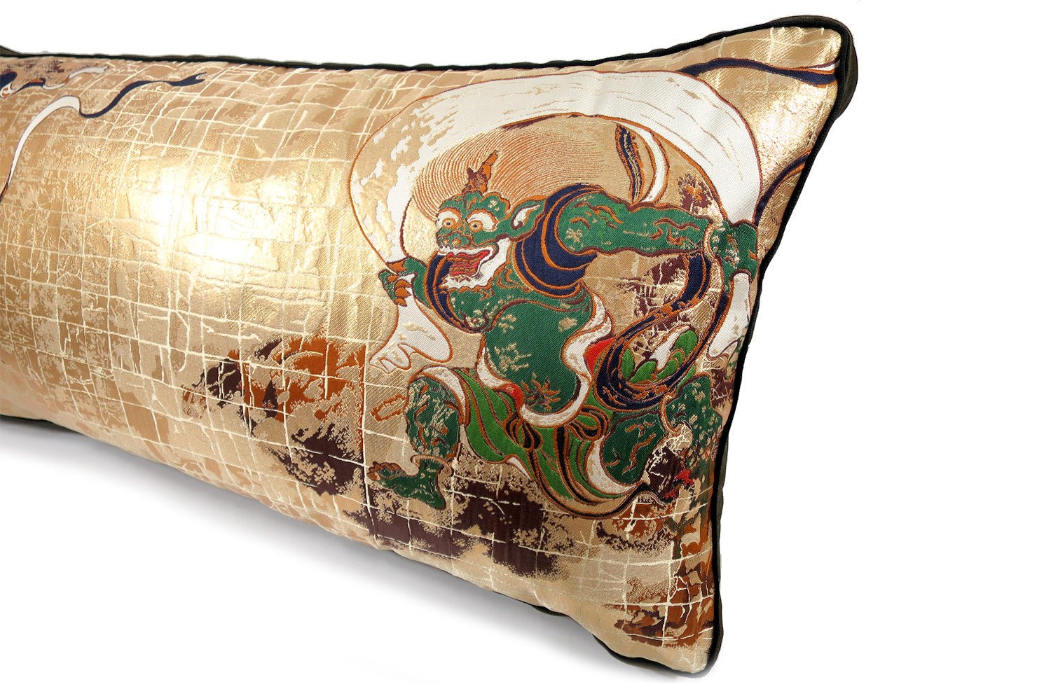 The Fujin Raijin 風神雷神図 西陣織 ビッグクッション 76×36×5cm 中材付 - HOUSE OF JAPAN Shop