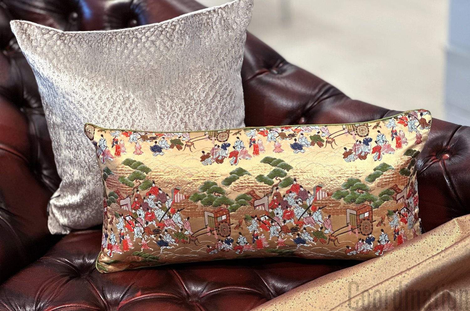 The Gilda ジルダ ベルベット クッションカバー (シルバーベージュ) 45×45cm - HOUSE OF JAPAN Shop