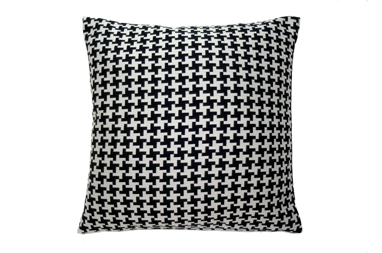 The Glitter Houndstooth ラメ千鳥格子クッションカバー ブラック&シルバー 40×40cm - HOUSE OF JAPAN Shop