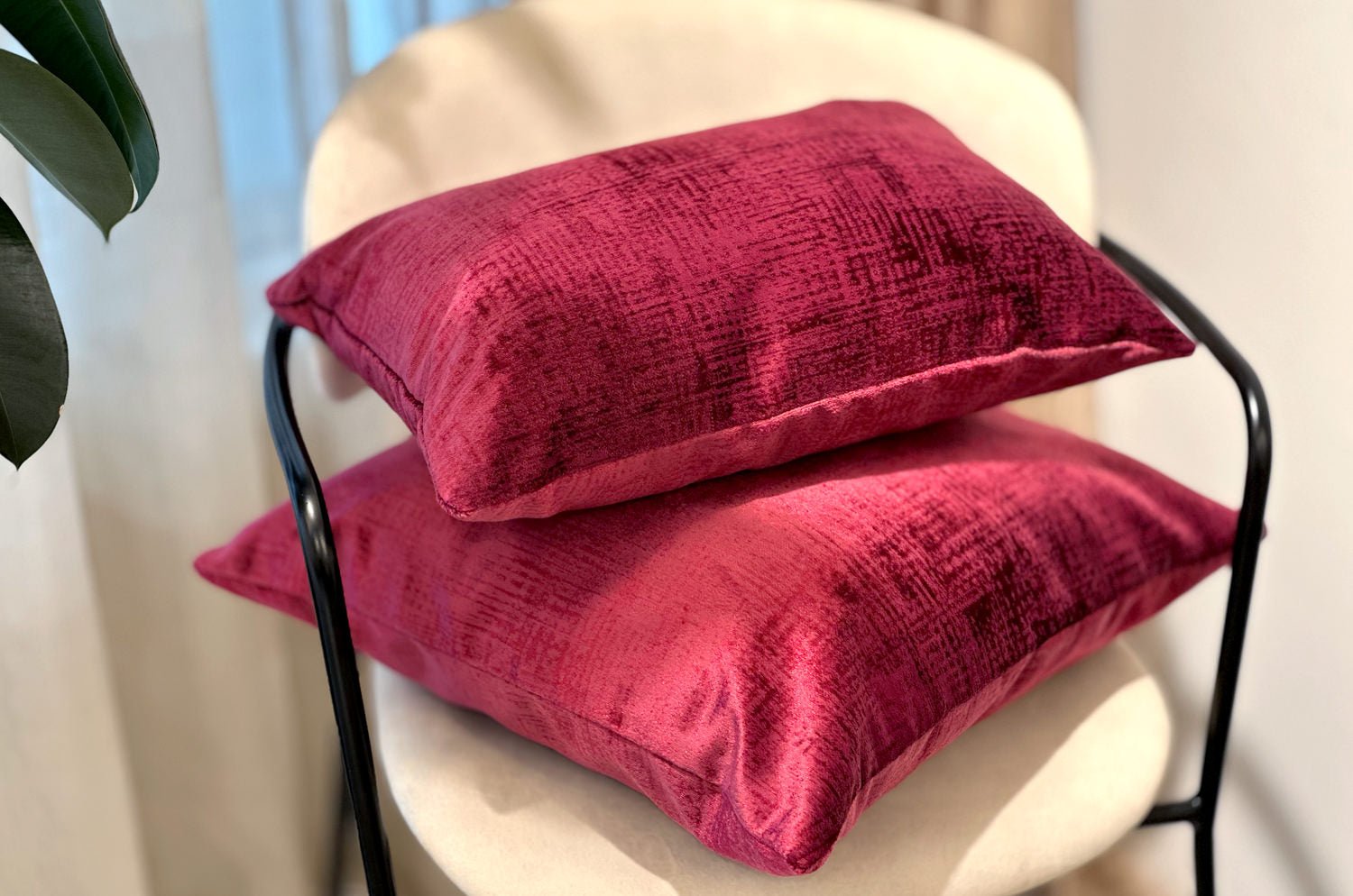 The Gloria グロリア ベルベットクッションカバー (ワイン) 45×45cm - HOUSE OF JAPAN Shop