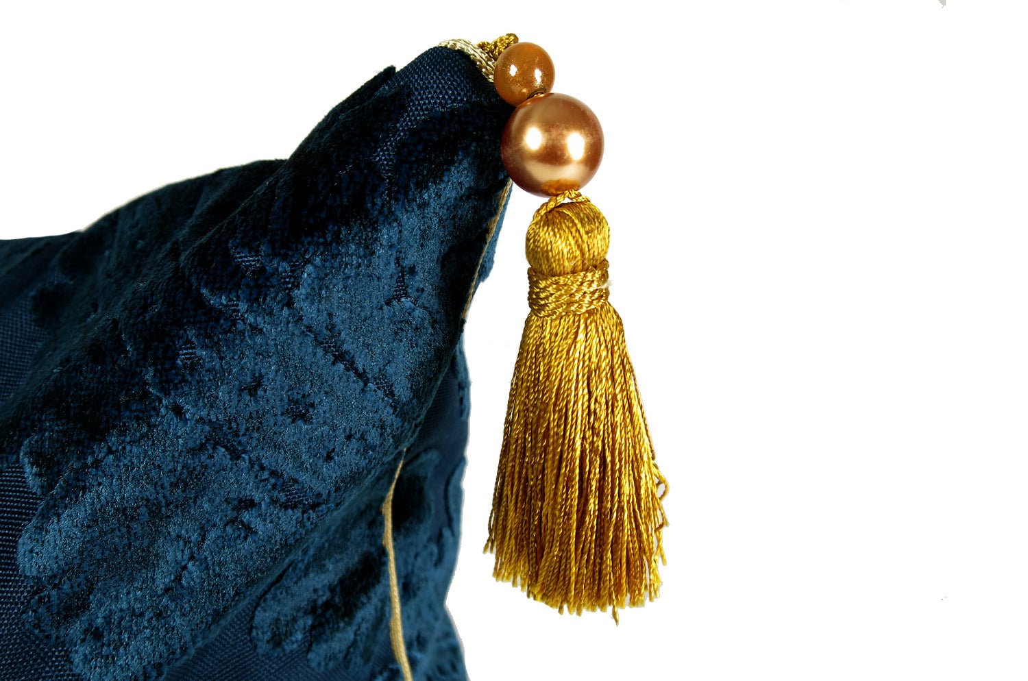 The Gosh ink ダマスク柄ベルベットタッセル付きクッションカバー ink 60×40cm 中材付 - HOUSE OF JAPAN Shop