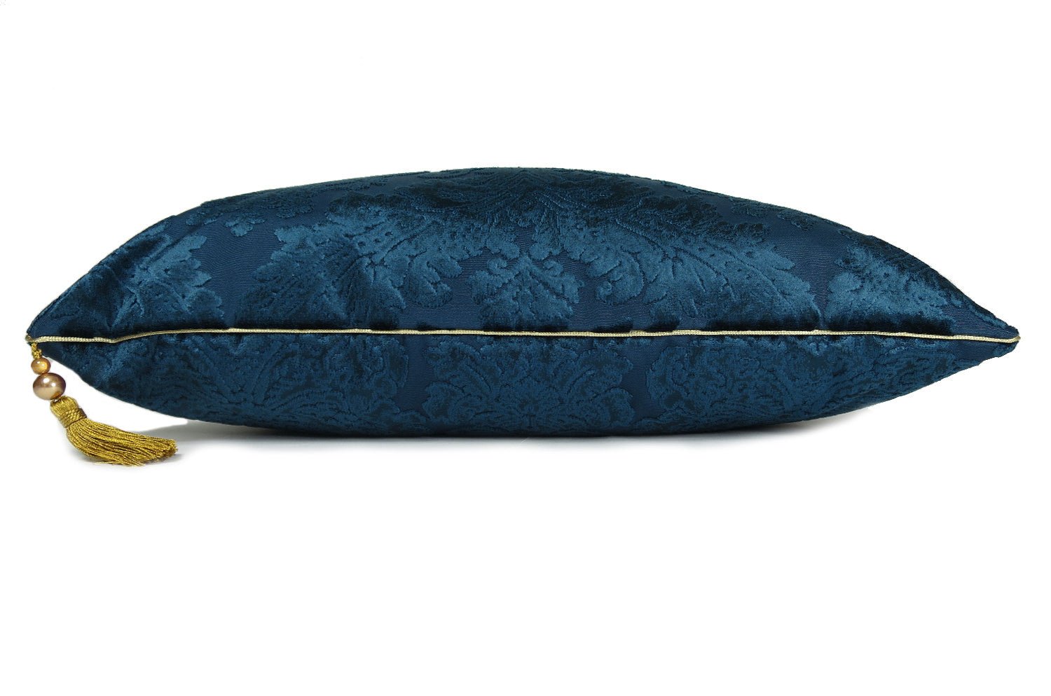 The Gosh ink ダマスク柄ベルベットタッセル付きクッションカバー ink 60×40cm 中材付 - HOUSE OF JAPAN Shop