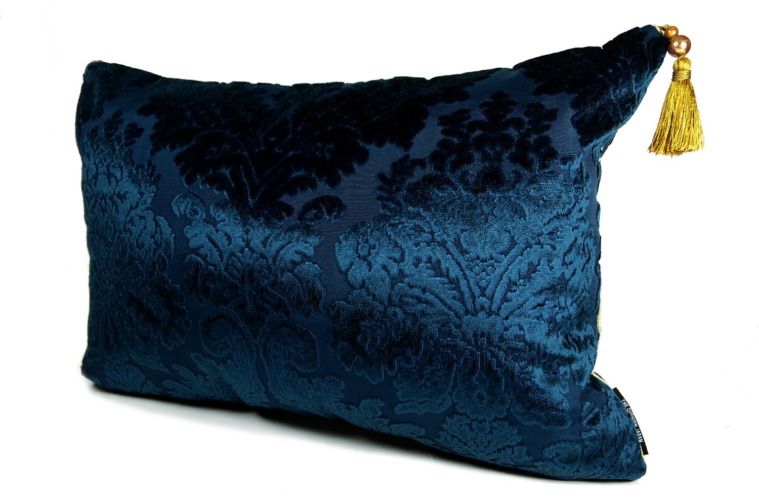 The Gosh ink ダマスク柄ベルベットタッセル付きクッションカバー ink 60×40cm 中材付 - HOUSE OF JAPAN Shop