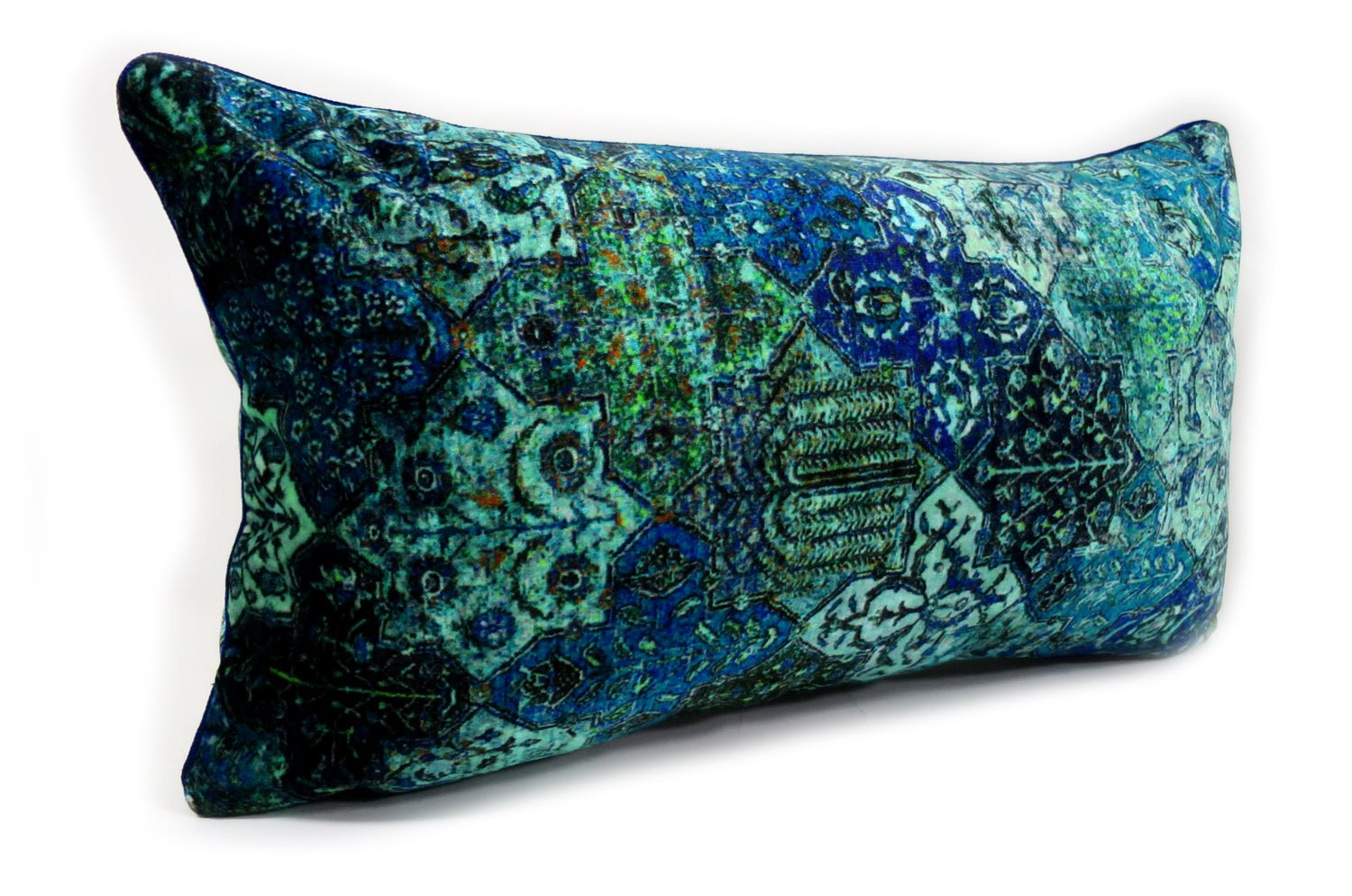 The GP&J BAKER ピーコックブルー ベルベットクッション 50×28cm 中材付 - HOUSE OF JAPAN Shop