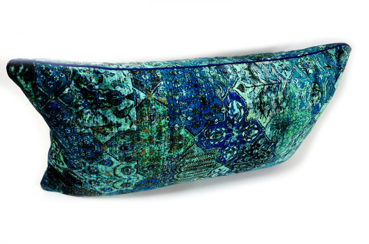 The GP&J BAKER ピーコックブルー ベルベットクッション 50×28cm 中材付 - HOUSE OF JAPAN Shop