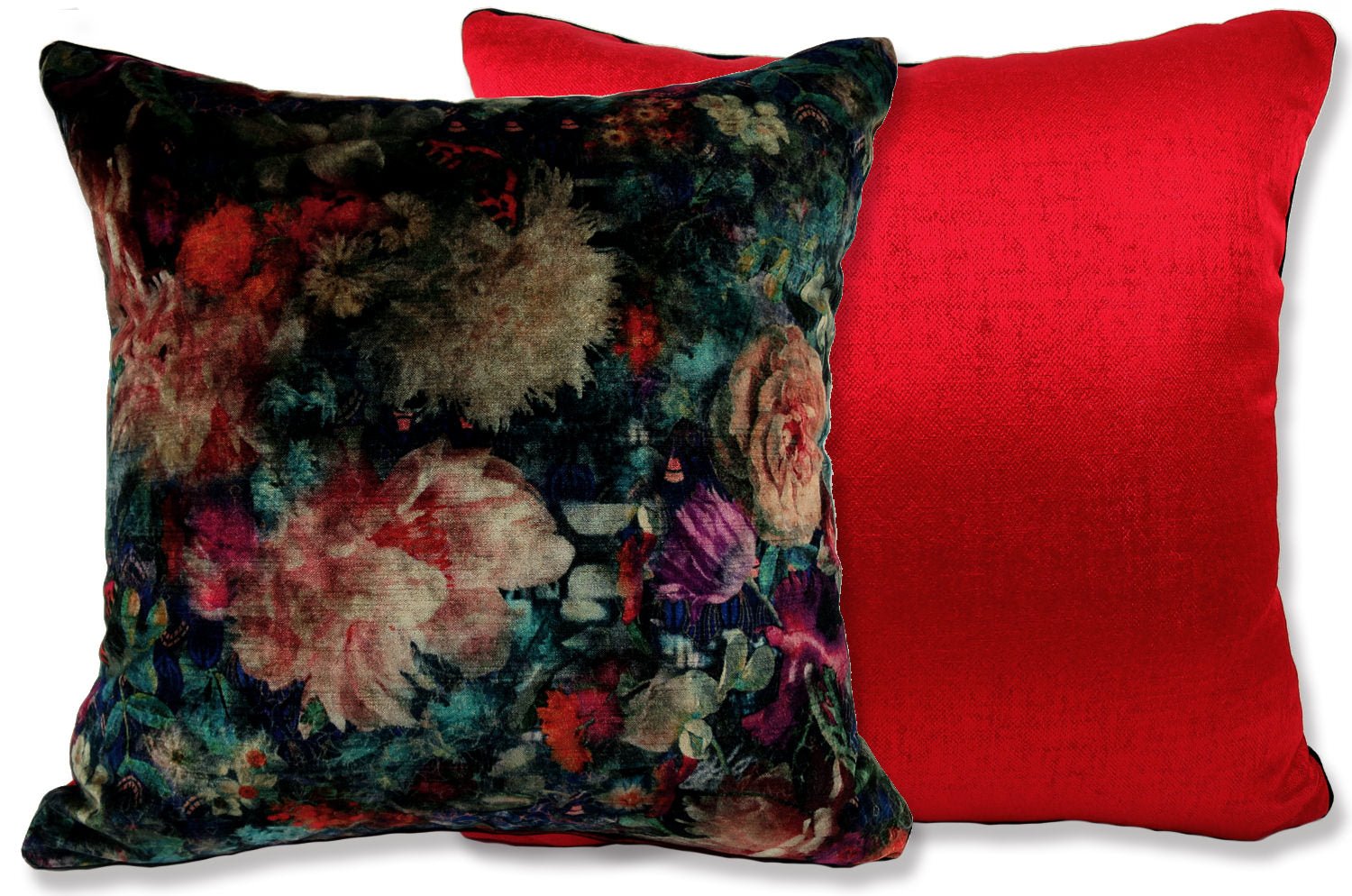 The GP&J BAKER ROYAL GARDEN ロイヤルガーデンベルベット&ルージュレッドクッションカバー 50×50cm - HOUSE OF JAPAN Shop