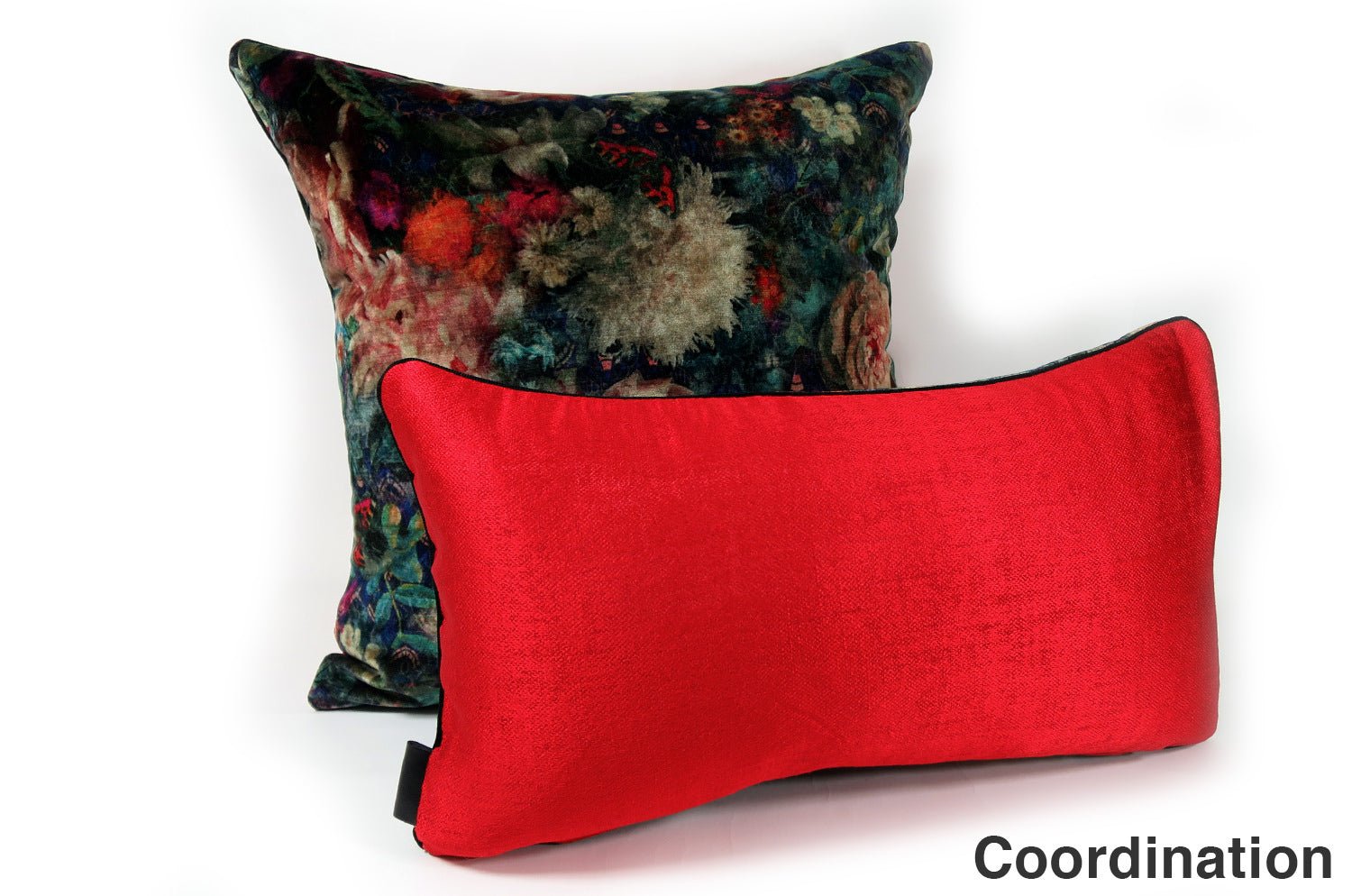 The GP&J BAKER ROYAL GARDEN ロイヤルガーデンベルベット&ルージュレッドクッションカバー 50×50cm - HOUSE OF JAPAN Shop