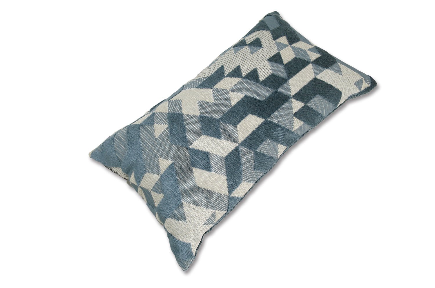 The GRAPHICS グラフィックス フレンチジャカードベルベット 横長クッション (グレーブルー) 50×28cm 中材付 - HOUSE OF JAPAN Shop