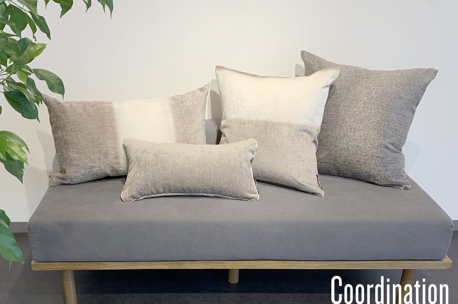 The Gray グレー横長クッション 50×25cm 中材付 - HOUSE OF JAPAN Shop