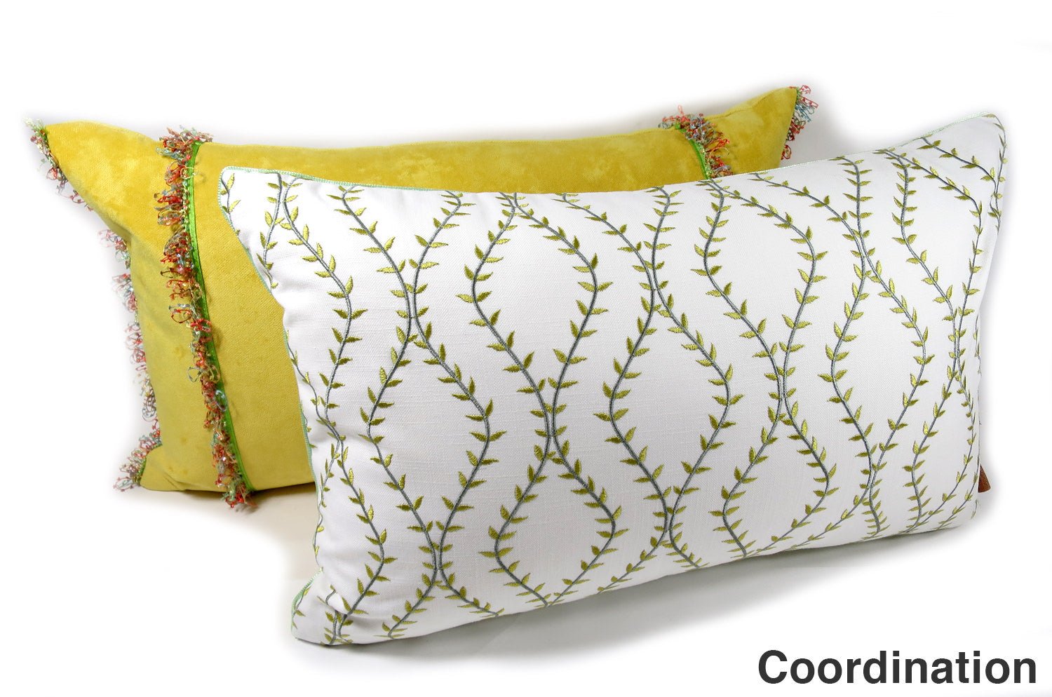 The Green Leaf ナチュラルグリーンリーフ 大きめクッション 60×38cm 中材付 - HOUSE OF JAPAN Shop