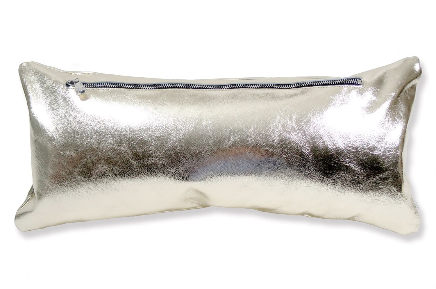 The HAKU ヤギ革クッション シャンパンゴールド箔×ラッカーニジップ 45×20cm 中材付 - HOUSE OF JAPAN Shop