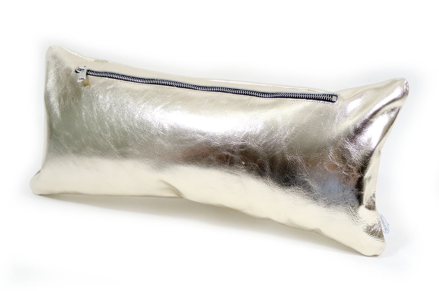 The HAKU ヤギ革クッション シャンパンゴールド箔×ラッカーニジップ 45×20cm 中材付 - HOUSE OF JAPAN Shop