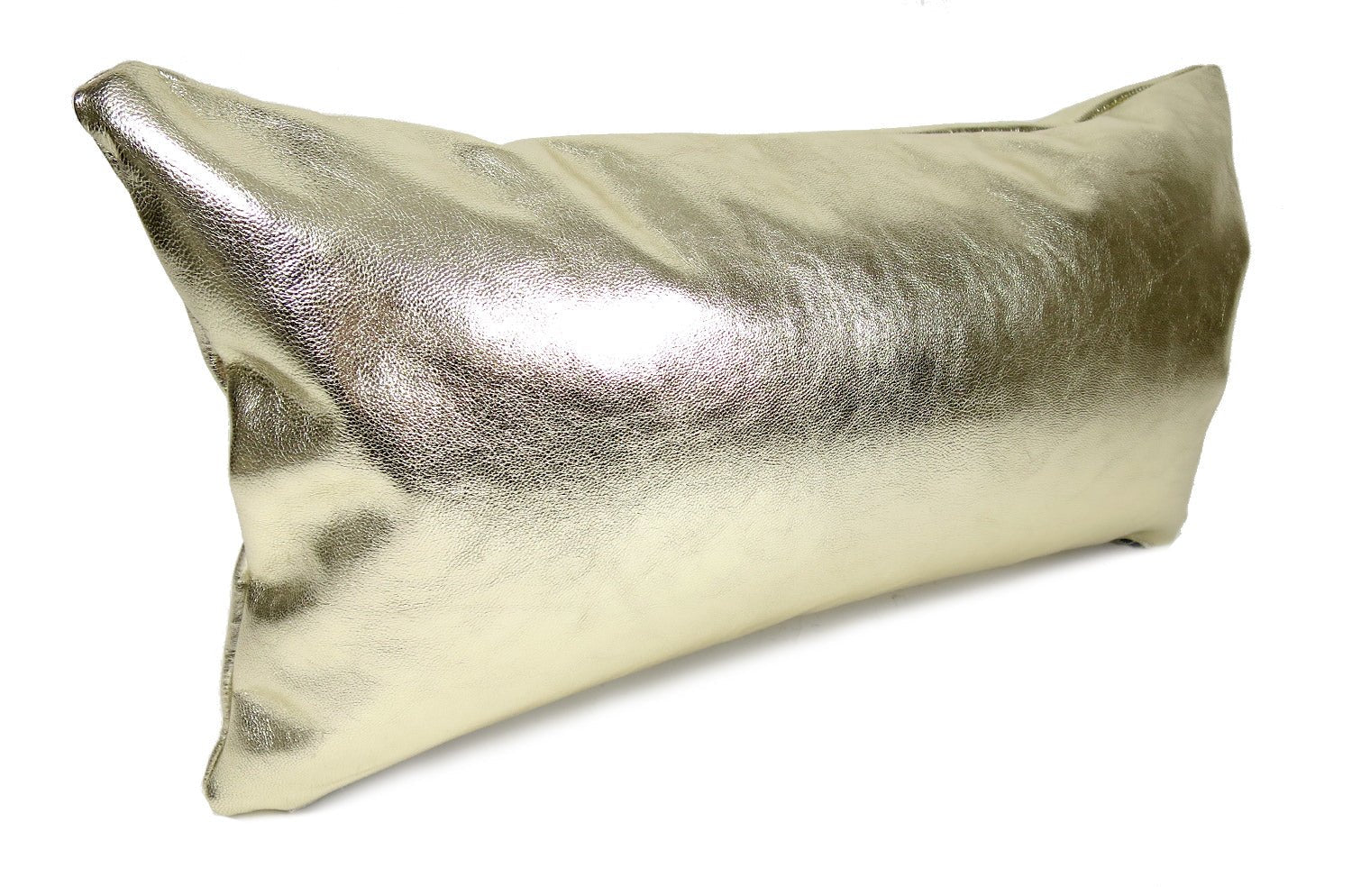The HAKU ヤギ革クッション シャンパンゴールド箔×ラッカーニジップ 45×25cm 中材付 - HOUSE OF JAPAN Shop