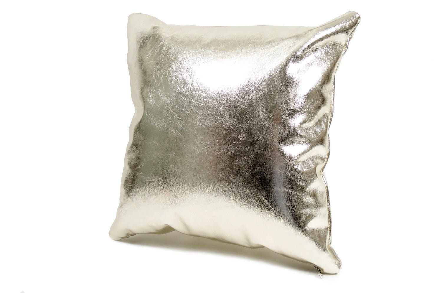 The HAKU ヤギ革クッション シャンパンゴールド箔×ラッカーニジップ 45×45cm 中材付 - HOUSE OF JAPAN Shop