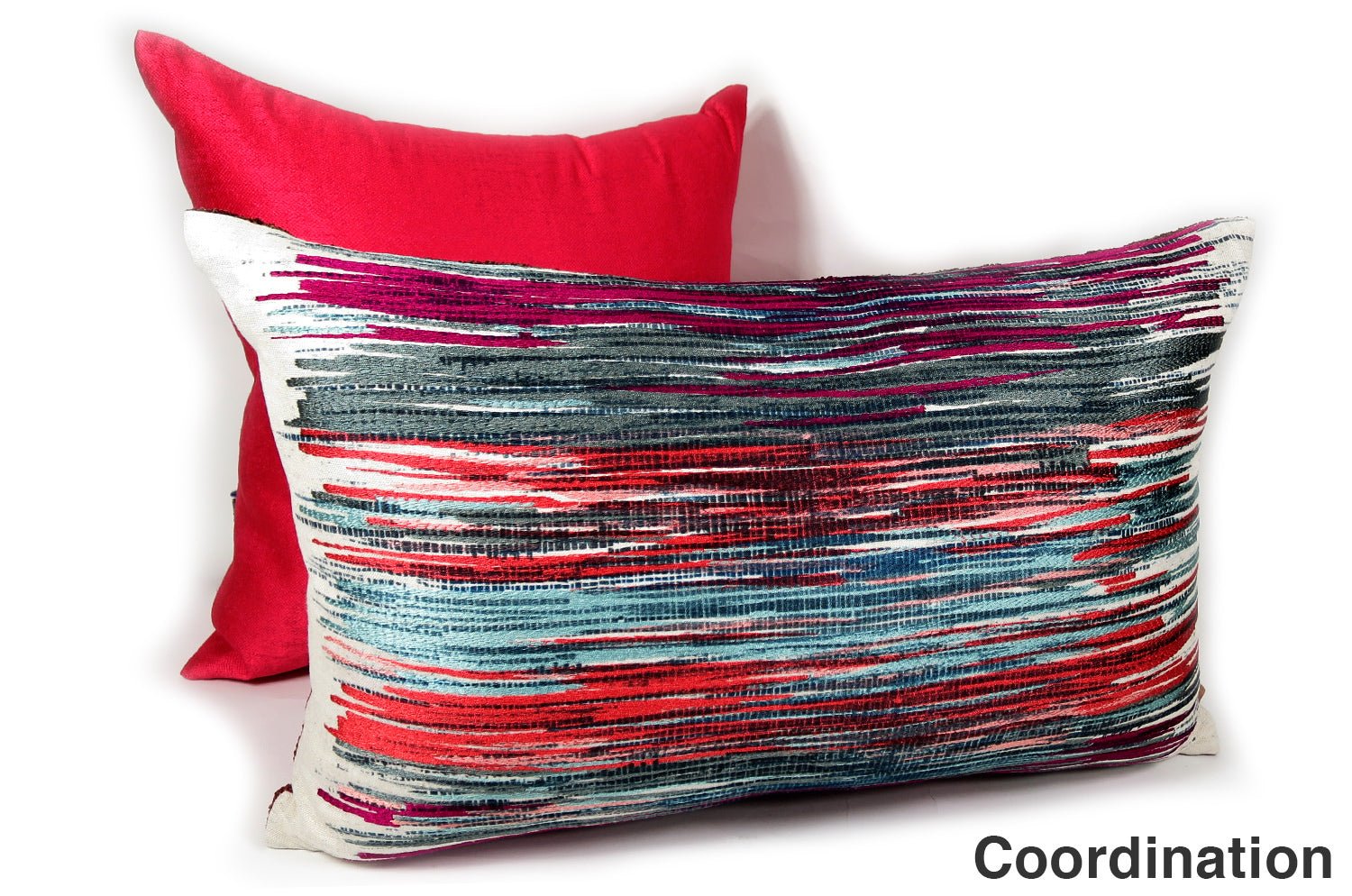 The Harlequin ハーレクイーン ライン クッション ピンクミックス 60×38cm 中材付 - HOUSE OF JAPAN Shop