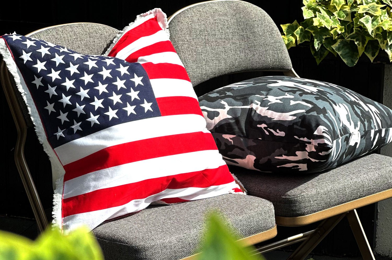 The HAV - A - HANK ハバハンクバンダナ迷彩柄クッションカバー ブラック 50×50cm - HOUSE OF JAPAN Shop