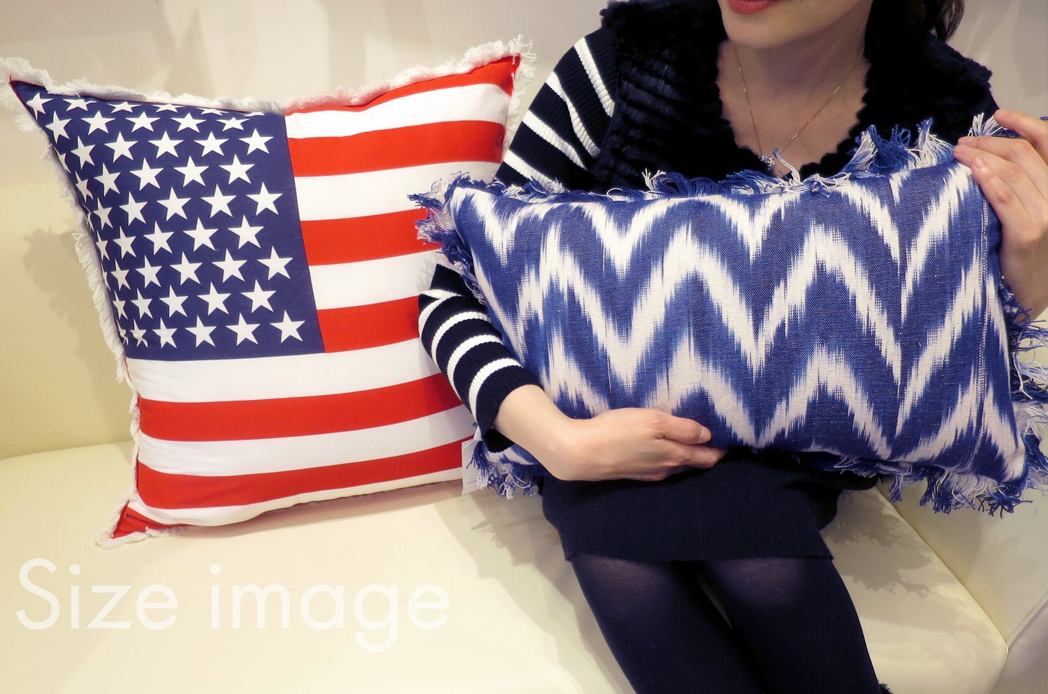 The HAV - A - HANK ハバハンクバンダナクッションカバー アメリカンフラッグ柄 55×55cm 中材付 - HOUSE OF JAPAN Shop