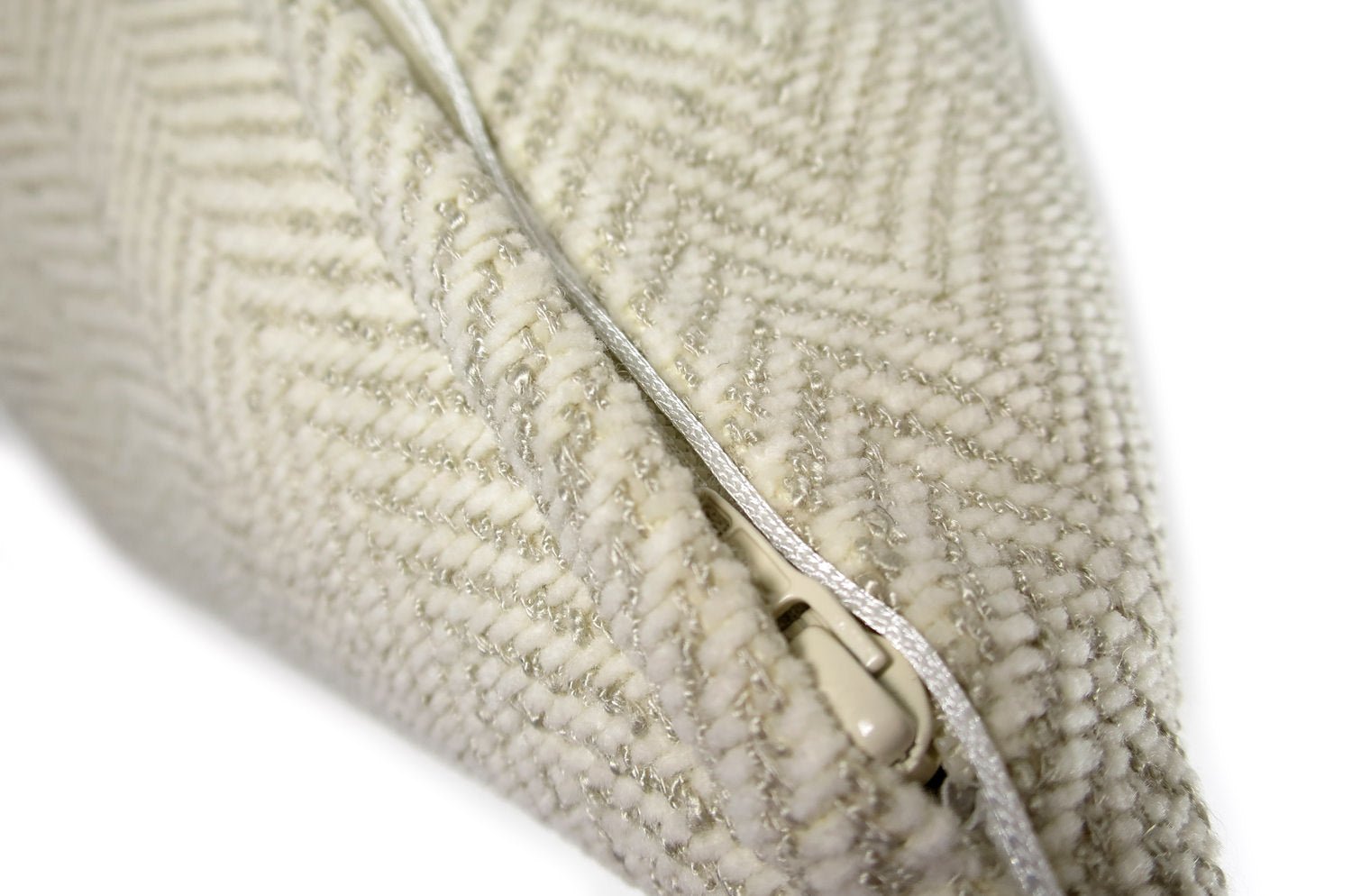 The Herringbone ヘリンボーンジャカードクッション ミルククリーム 50×32cm 中材付 - HOUSE OF JAPAN Shop