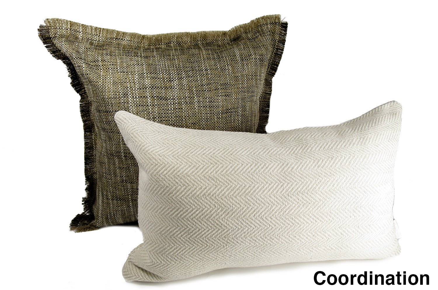 The Herringbone ヘリンボーンジャカードクッション ミルククリーム 50×32cm 中材付 - HOUSE OF JAPAN Shop