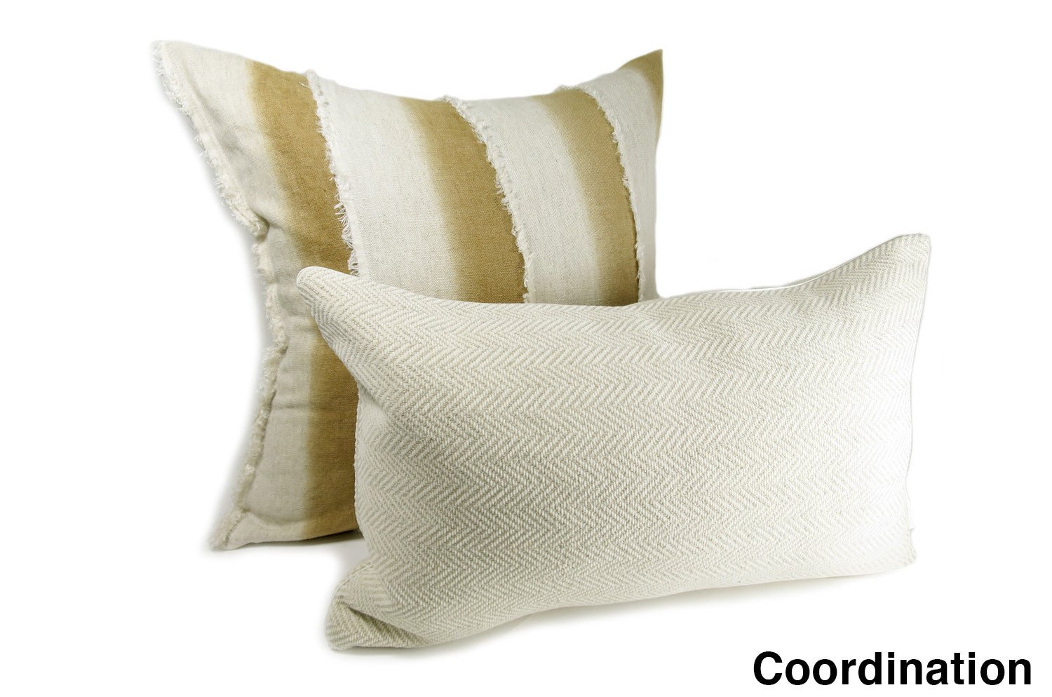The Herringbone ヘリンボーンジャカードクッション ミルククリーム 50×32cm 中材付 - HOUSE OF JAPAN Shop