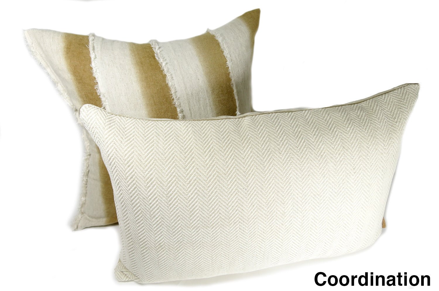 The Herringbone ヘリンボーンジャカードクッション ミルククリーム 60×40cm 中材付 - HOUSE OF JAPAN Shop