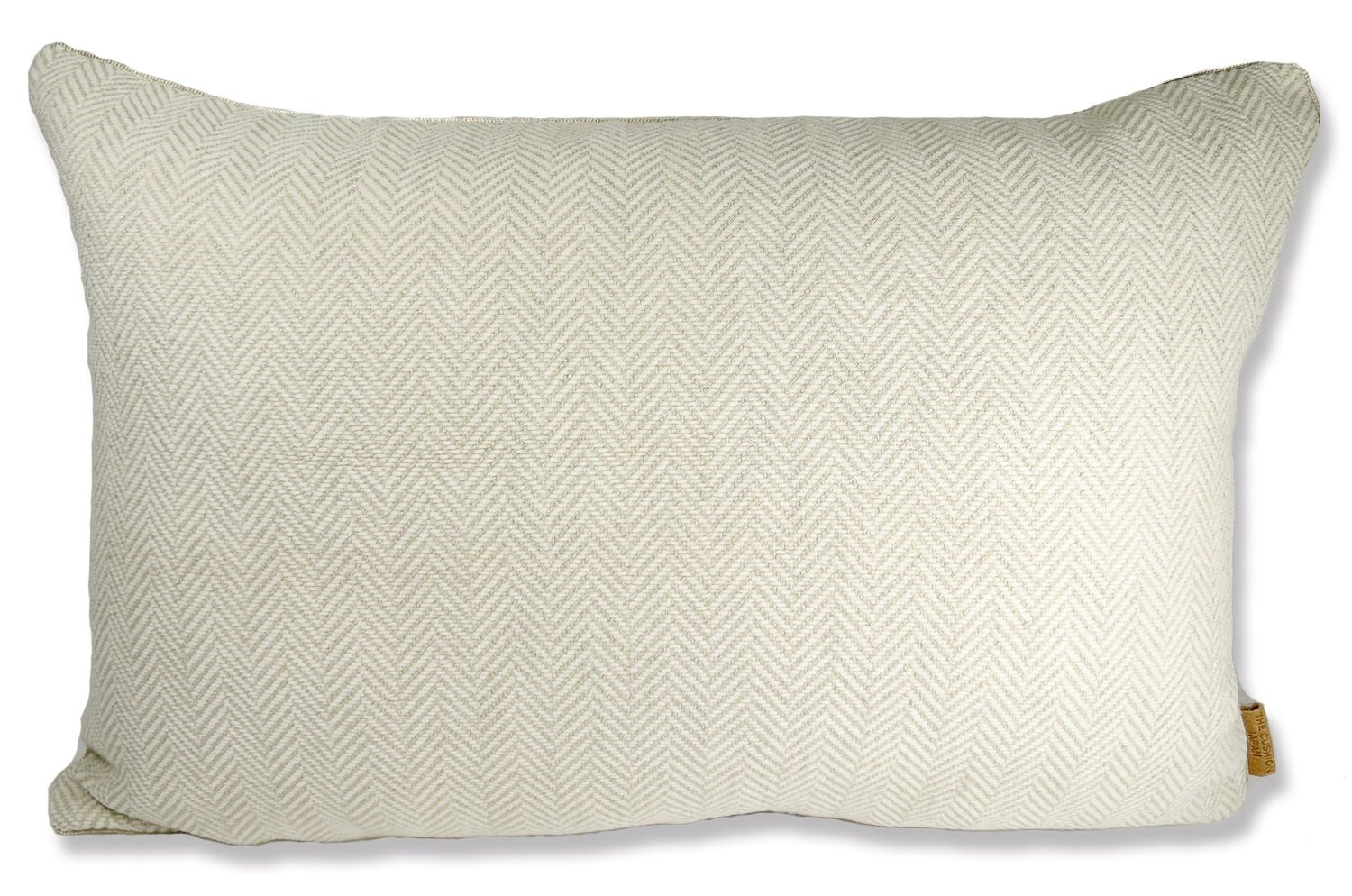 The Herringbone ヘリンボーンジャカードクッション ミルククリーム 60×40cm 中材付 - HOUSE OF JAPAN Shop