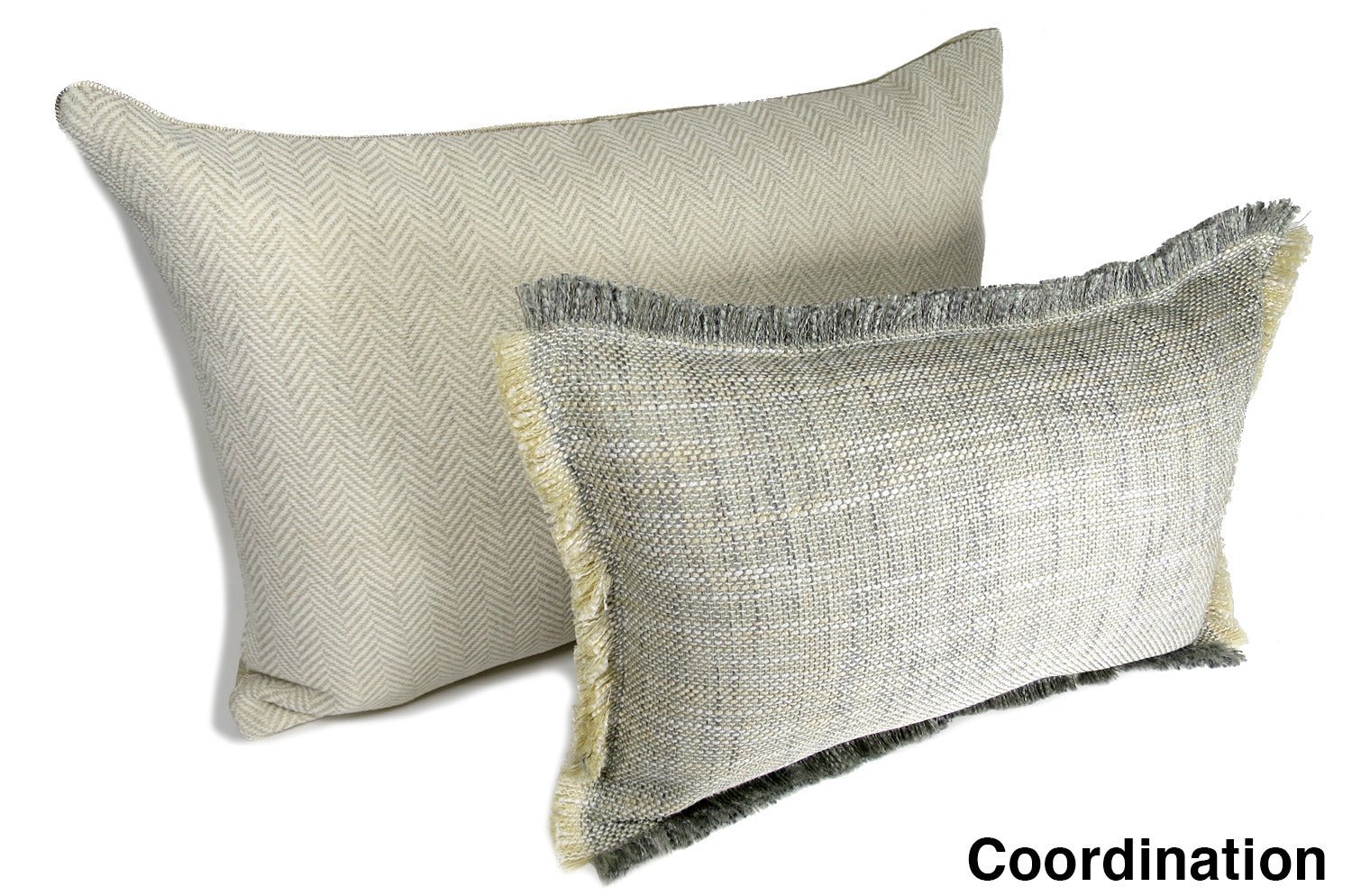 The Herringbone ヘリンボーンジャカードクッション ミルククリーム 60×40cm 中材付 - HOUSE OF JAPAN Shop