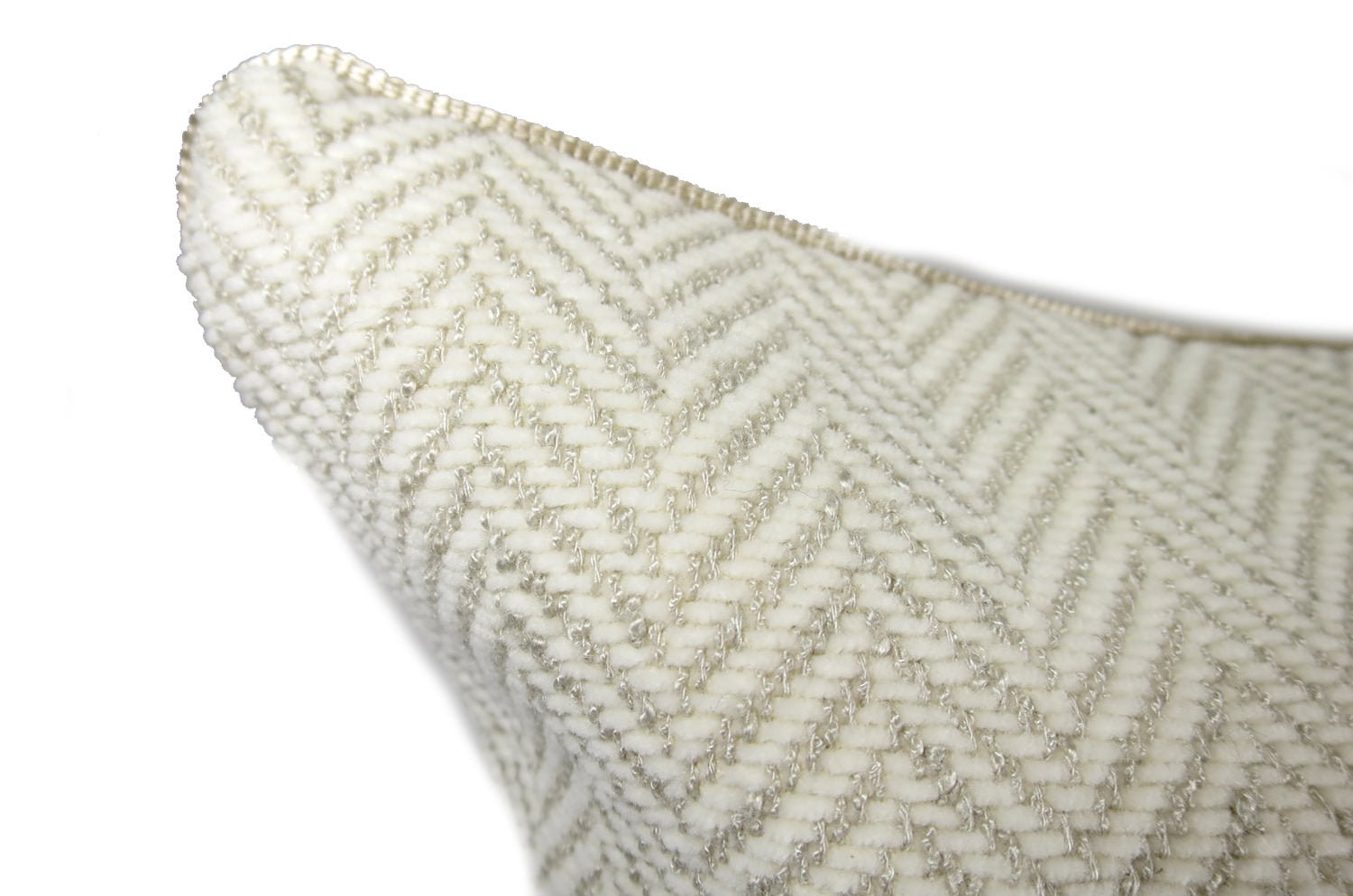 The Herringbone ヘリンボーンジャカードクッション ミルククリーム 60×40cm 中材付 - HOUSE OF JAPAN Shop