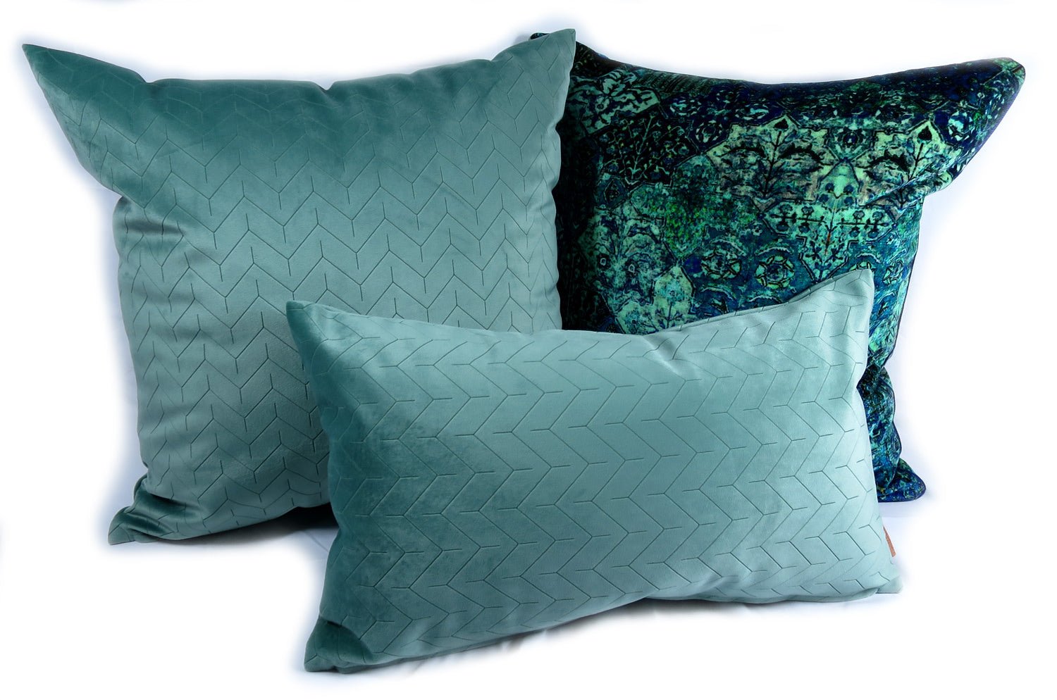 The Horuzon Blue スペイン製起毛スエード調クッション 地平線 50×30cm 中材付 - HOUSE OF JAPAN Shop