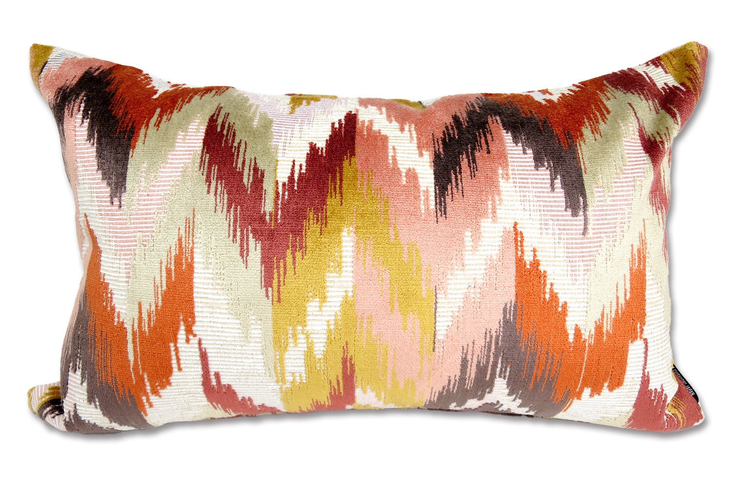 The Ikat Velours イカット調 ベルベットクッション (Terracotta) 65×40cm 中材付 - HOUSE OF JAPAN Shop