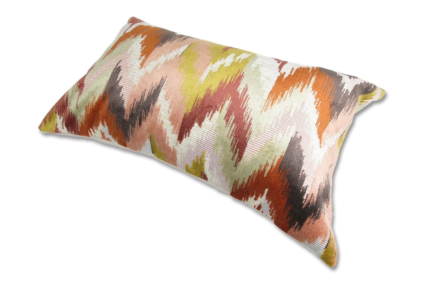 The Ikat Velours イカット調 ベルベットクッション (Terracotta) 65×40cm 中材付 - HOUSE OF JAPAN Shop