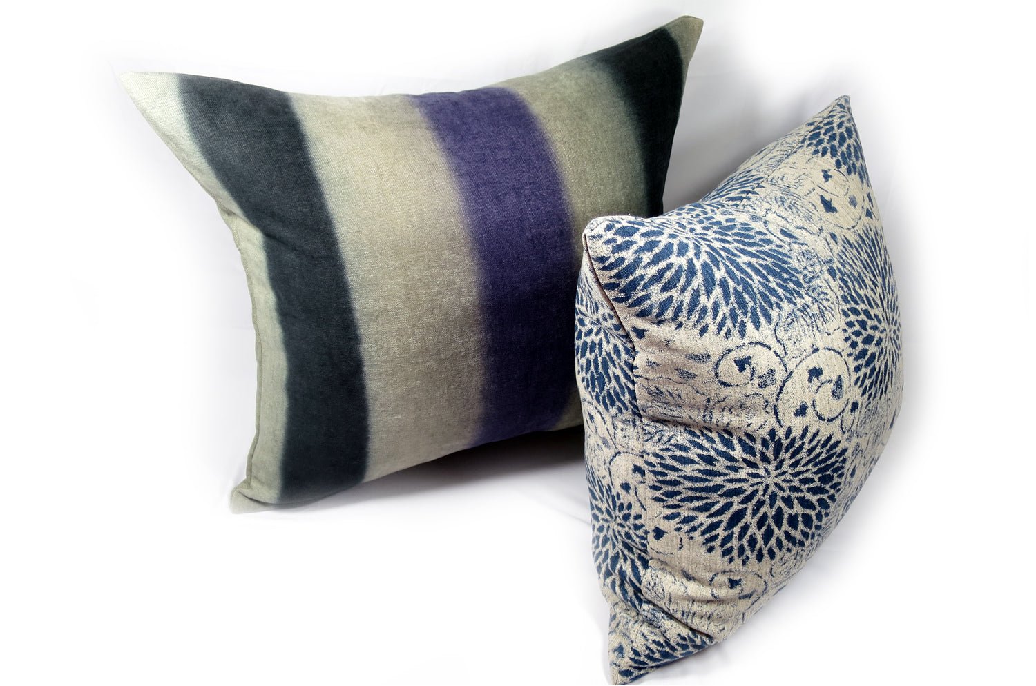 The Indigo Linen インディゴグラデーション Bigクッション 61×54cm 中材付 - HOUSE OF JAPAN Shop