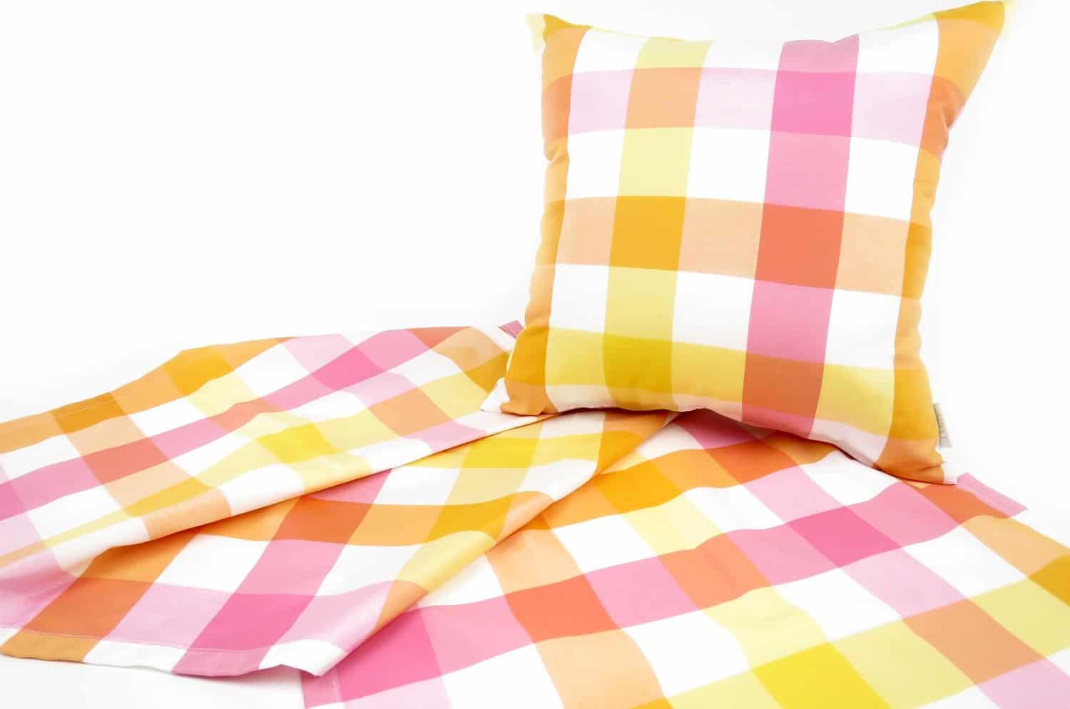 The INTERIOR SET ドイツ製生地 クッション&テーブルランナーセット オレンジイエロー - HOUSE OF JAPAN Shop