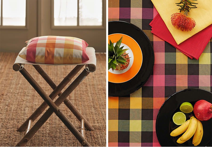 The INTERIOR SET ドイツ製生地 クッション&テーブルランナーセット オレンジイエロー - HOUSE OF JAPAN Shop