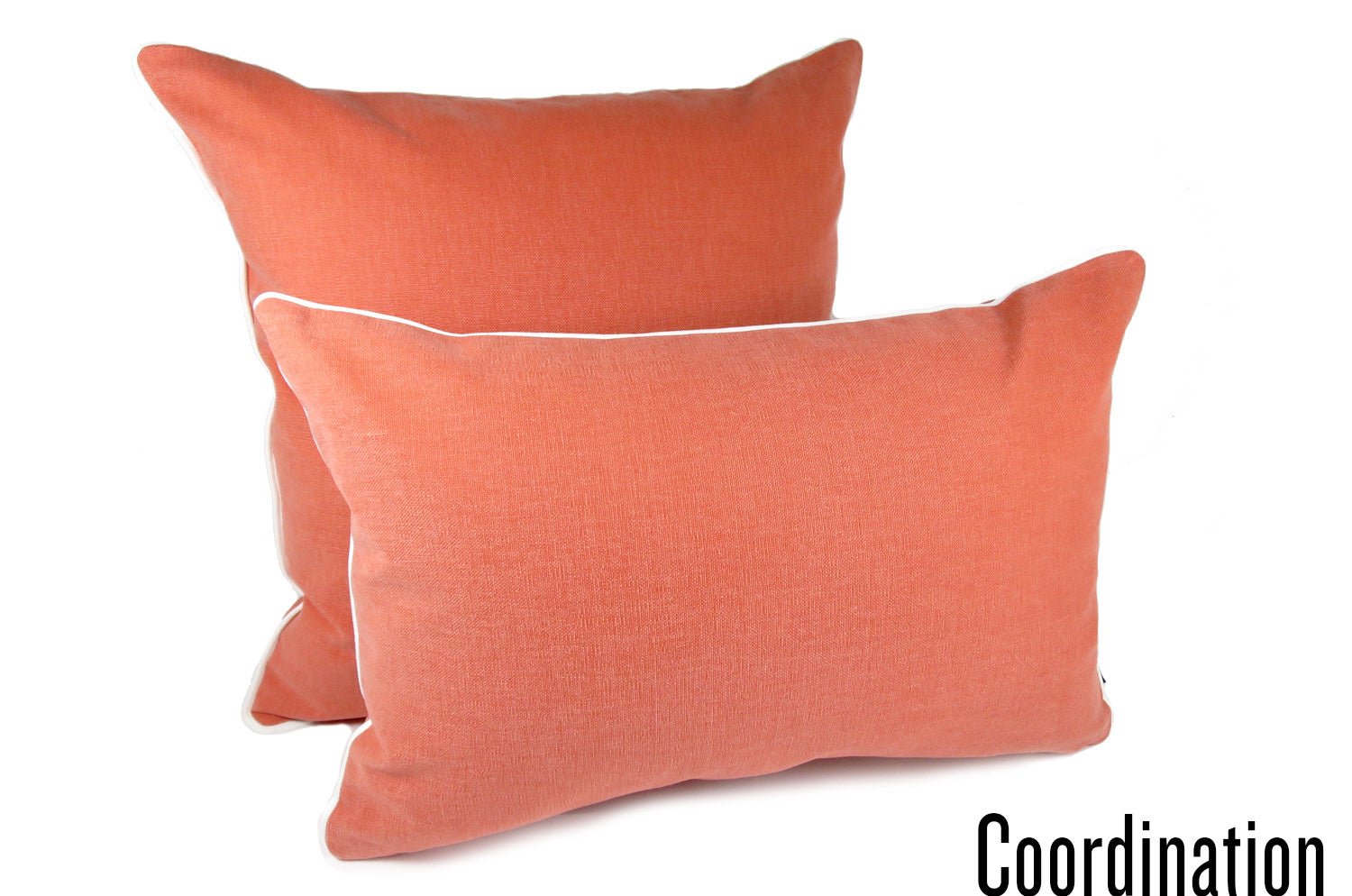 The Italy cotton イタリアブラッシュドコットン ベルベットパイピング クッション キャロット 45×30cm 中材付 - HOUSE OF JAPAN Shop