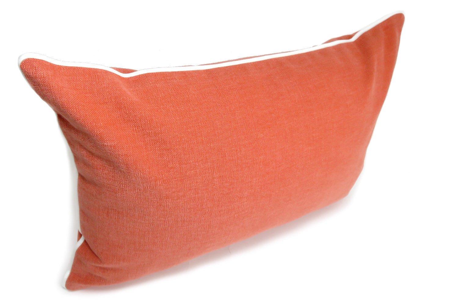 The Italy cotton イタリアブラッシュドコットン ベルベットパイピング クッション キャロット 45×30cm 中材付 - HOUSE OF JAPAN Shop