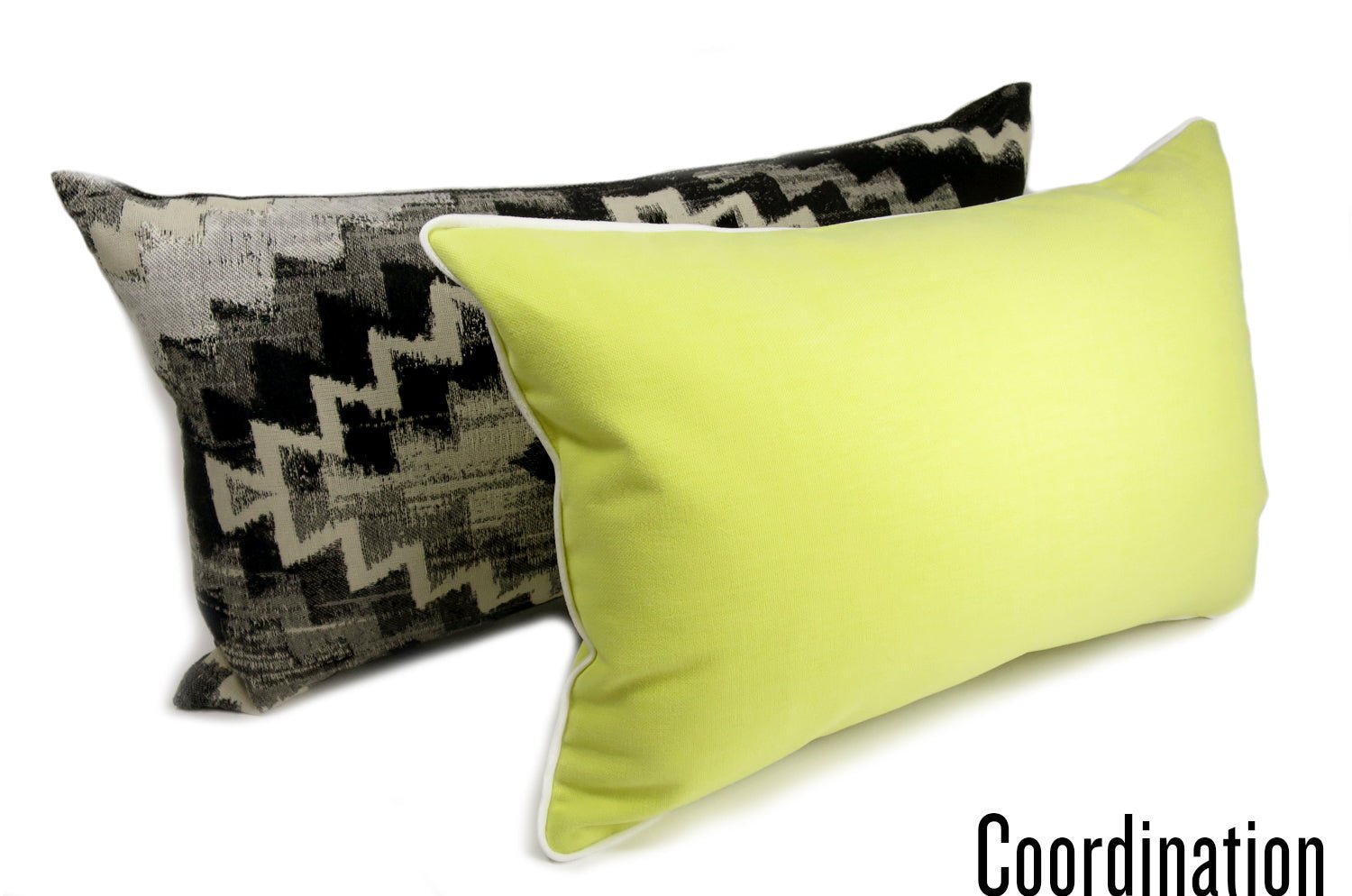 The Italy cotton イタリアブラッシュドコットン ベルベットパイピング クッション レモン 45×30cm 中材付 - HOUSE OF JAPAN Shop