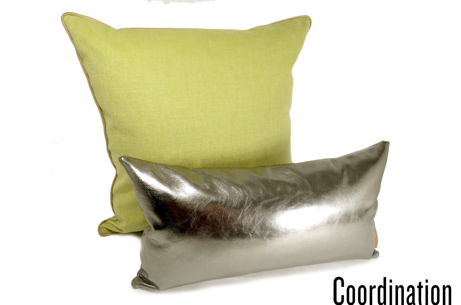 The Italy cotton イタリアブラッシュドコットン ベルベットパイピング クッションカバー グラスグリーン 45×45cm - HOUSE OF JAPAN Shop