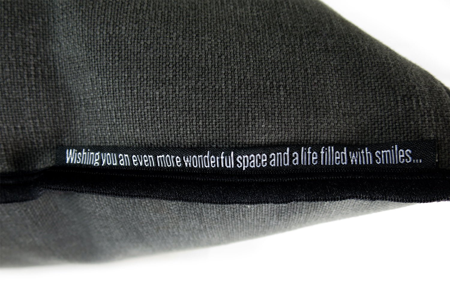 The Italy cotton イタリアブラッシュドコットン クッションカバー フレーム (チャコール) 45×45cm - HOUSE OF JAPAN Shop