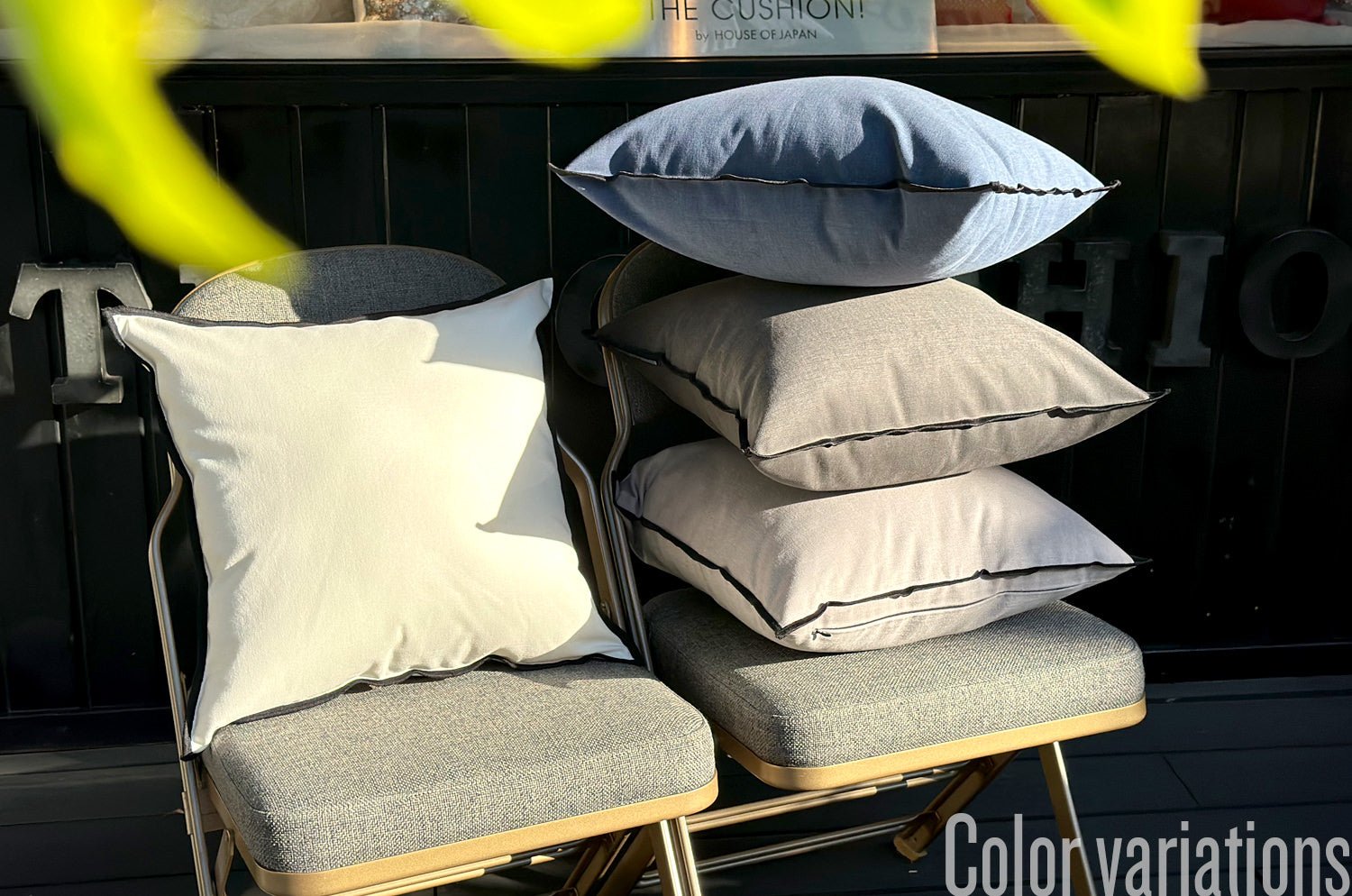 The Italy cotton イタリアブラッシュドコットン クッションカバー フレーム (ライトブルーグリーン) 45×45cm - HOUSE OF JAPAN Shop