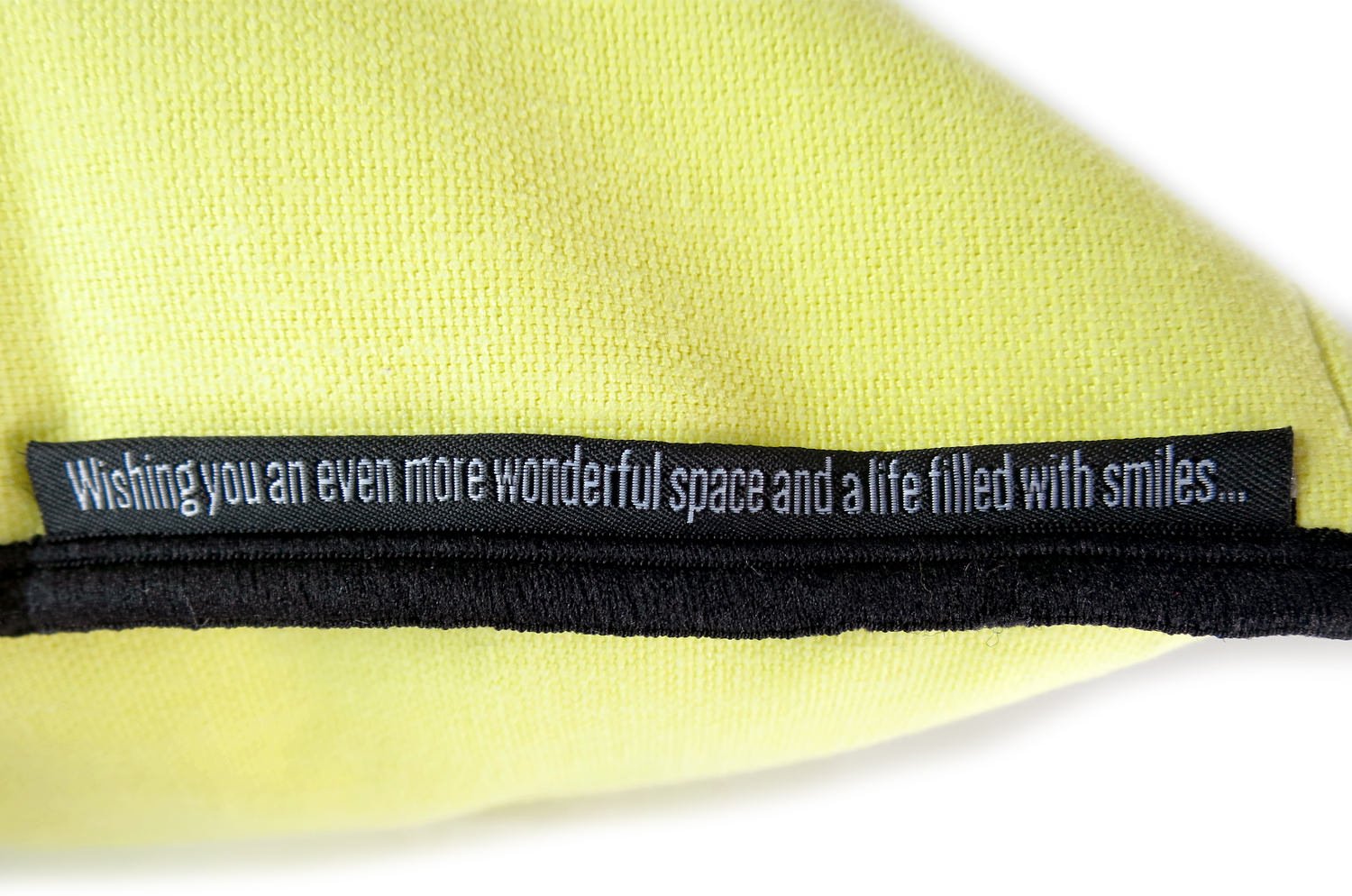 The Italy cotton イタリアブラッシュドコットン クッションカバー フレーム (ブライトイエロー) 45×45cm - HOUSE OF JAPAN Shop