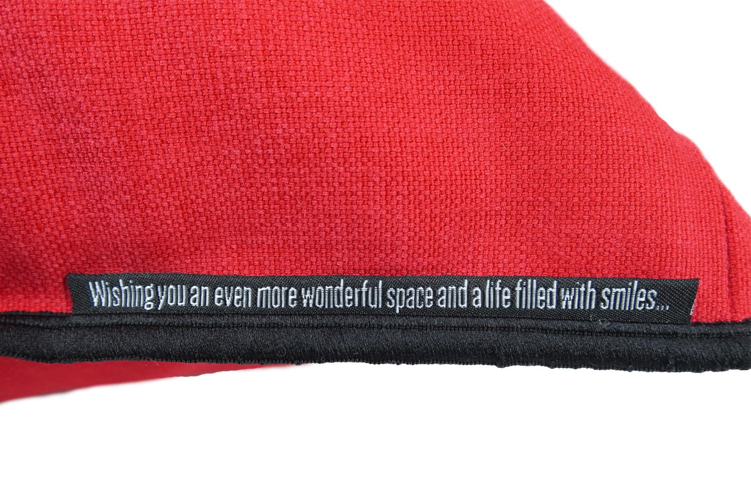 The Italy cotton イタリアブラッシュドコットン クッションカバー フレーム (レッド) 45×45cm - HOUSE OF JAPAN Shop