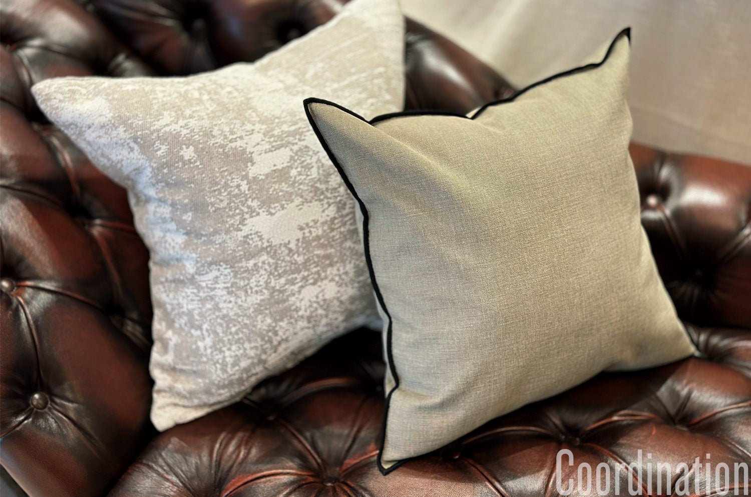 The Italy cotton イタリアブラッシュドコットン クッションカバー フレーム (カーキグレー) 45×45cm - HOUSE OF JAPAN Shop