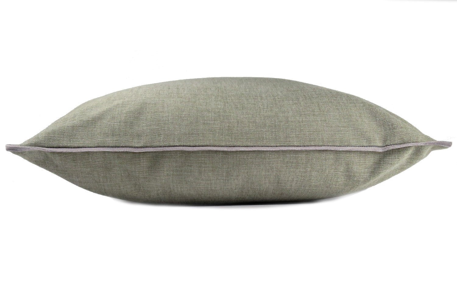 The Italy cotton イタリアブラッシュドコットン ベルベットパイピング クッションカバー カーキグレー 45×45cm - HOUSE OF JAPAN Shop