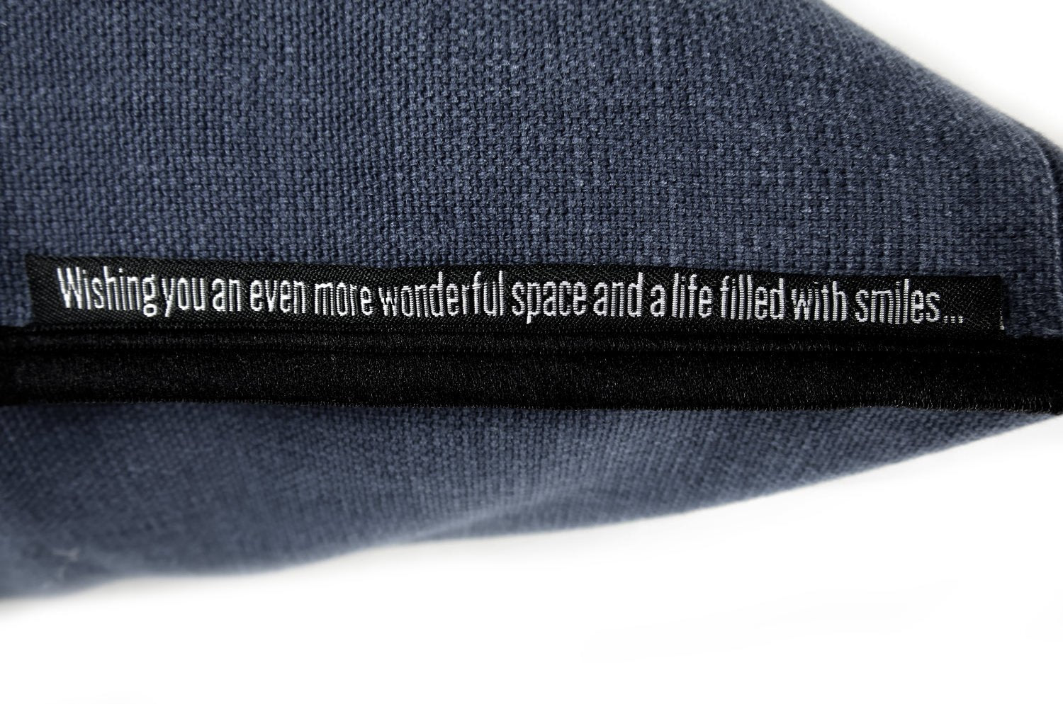 The Italy cotton イタリアブラッシュドコットン クッションカバー フレーム (ダークネイビー) 45×45cm - HOUSE OF JAPAN Shop