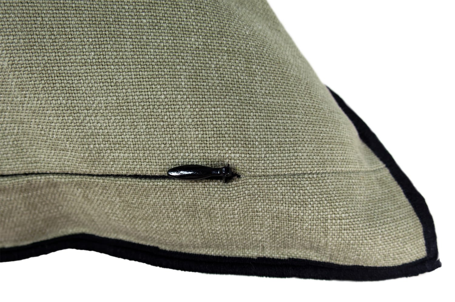 The Italy cotton イタリアブラッシュドコットン クッションカバー フレーム (カーキグレー) 45×45cm - HOUSE OF JAPAN Shop