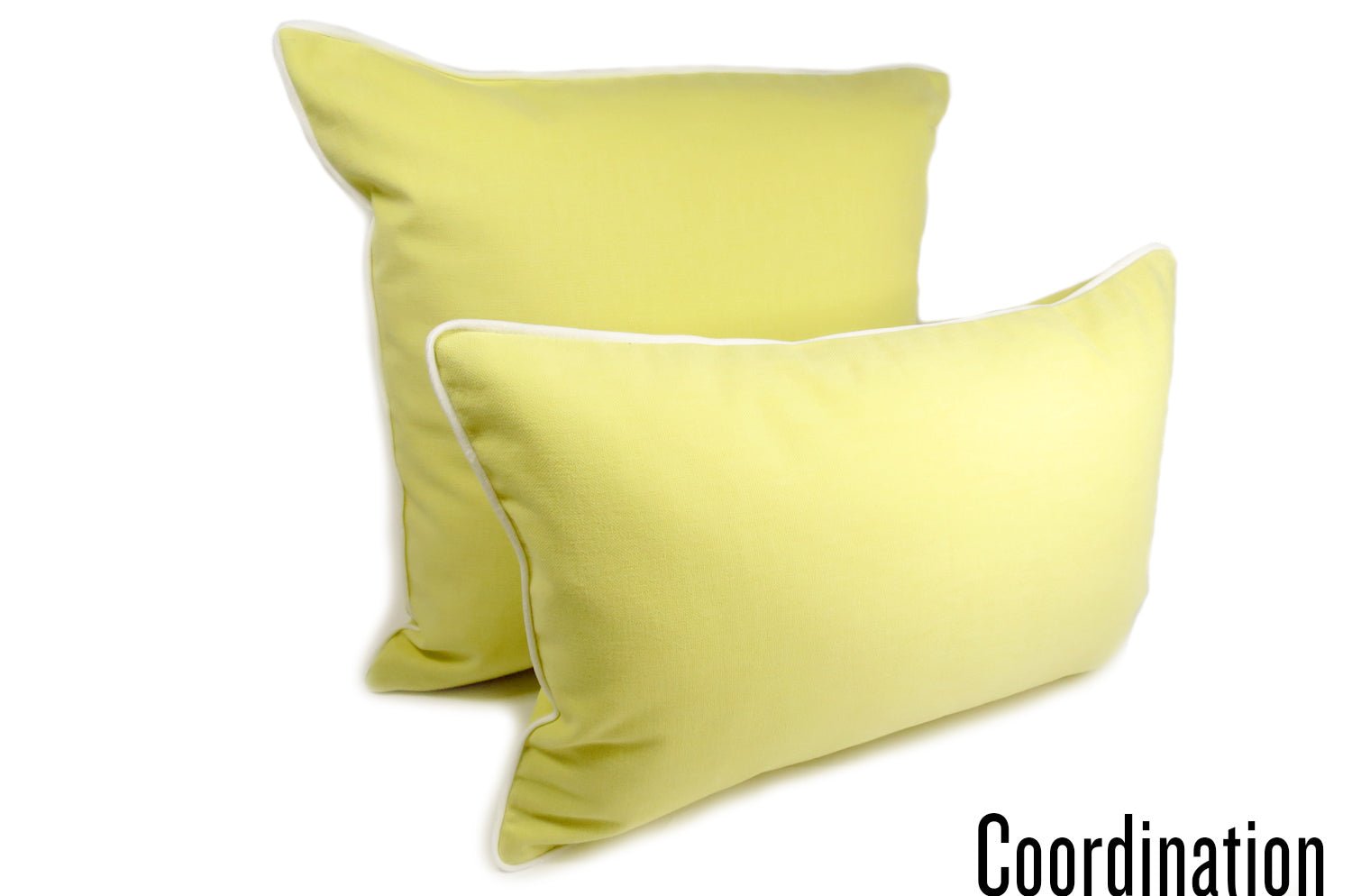 The Italy cotton イタリアブラッシュドコットン ベルベットパイピング クッションカバー (レモン) 45×45cm - HOUSE OF JAPAN Shop