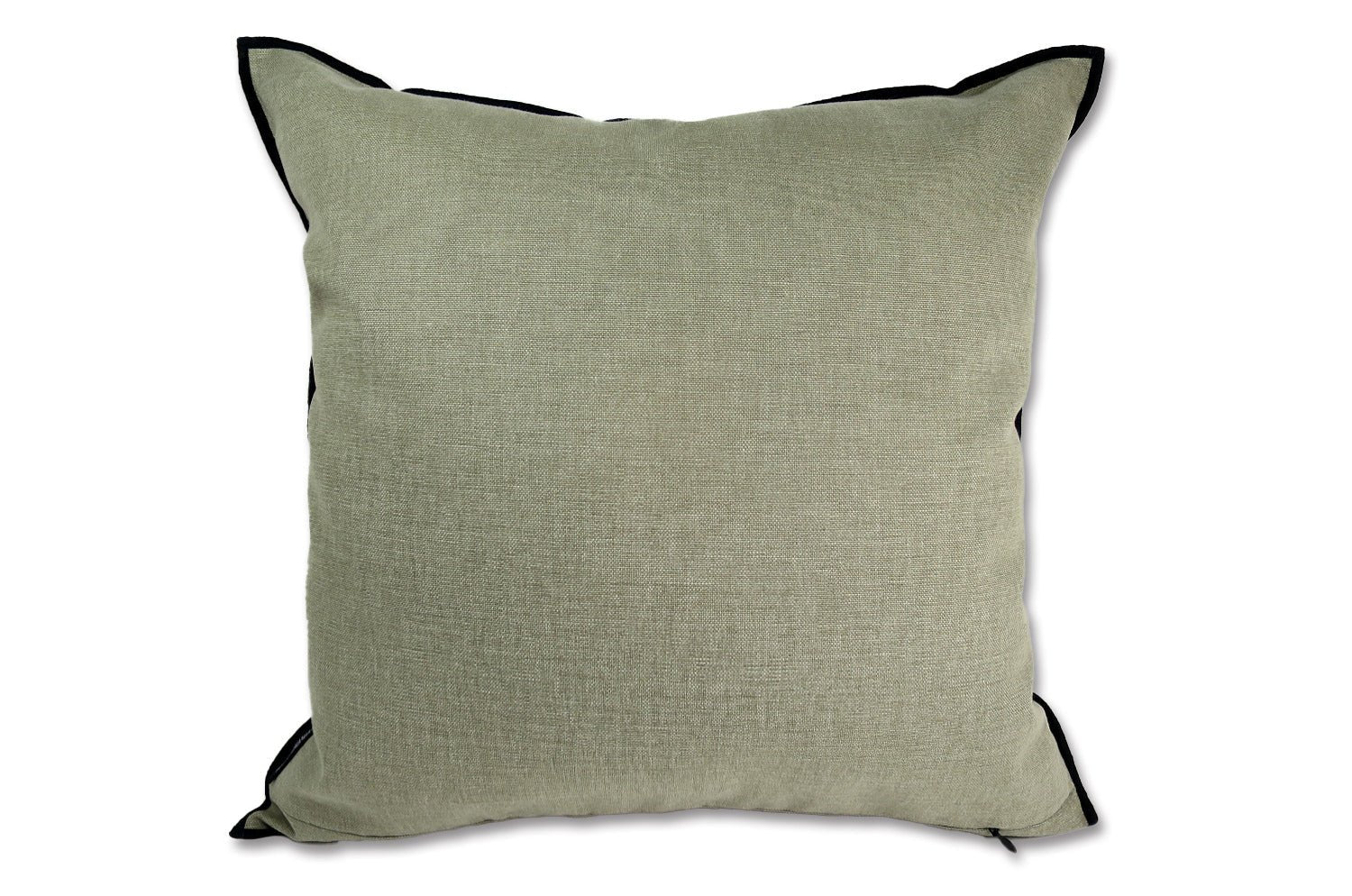 The Italy cotton イタリアブラッシュドコットン クッションカバー フレーム (カーキグレー) 45×45cm - HOUSE OF JAPAN Shop