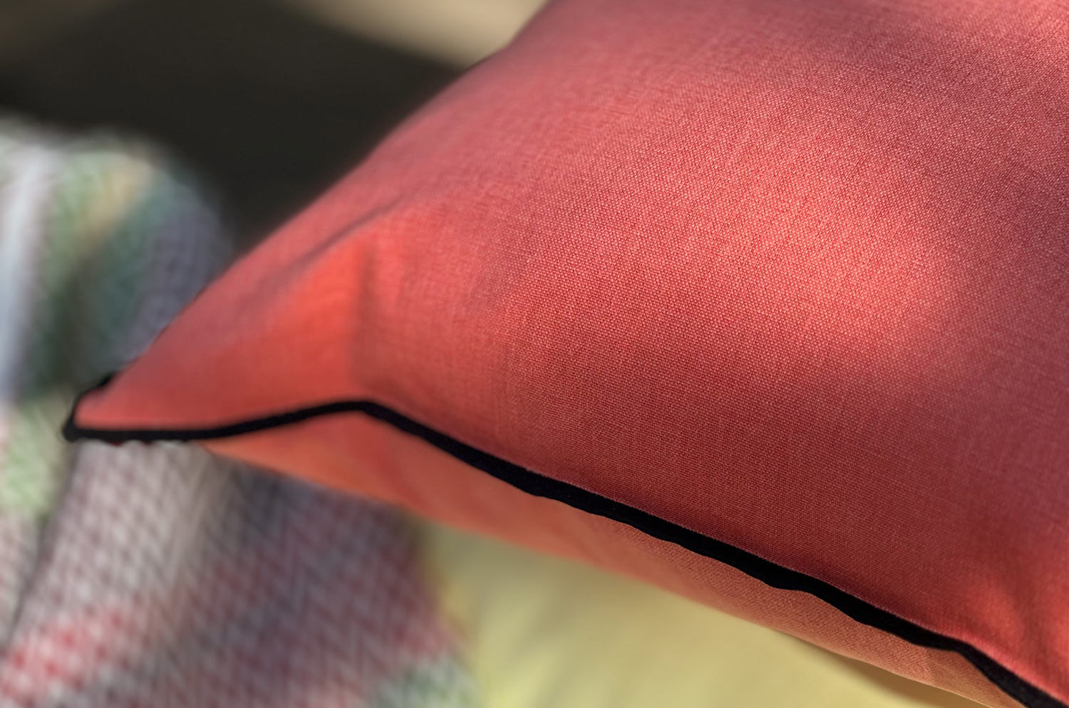 The Italy cotton イタリアブラッシュドコットン クッションカバー フレーム (オレンジ) 45×45cm - HOUSE OF JAPAN Shop